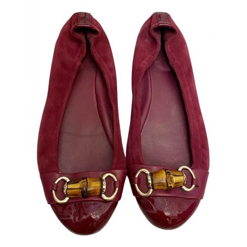 Pre-owned Gucci Leather Ballet Flats In Red