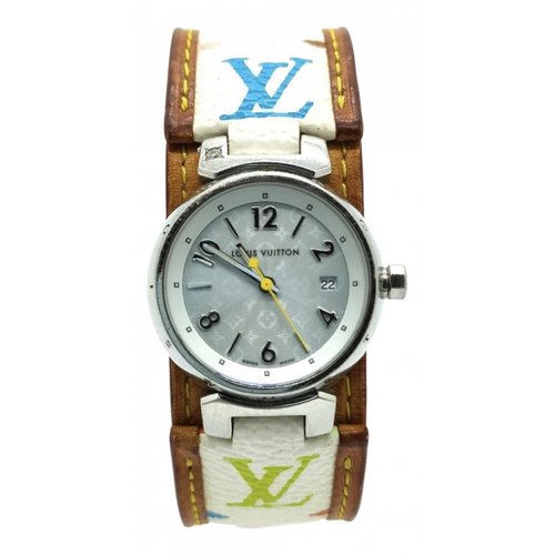 Pre-owned Louis Vuitton Tambour Chronographe Watch In White