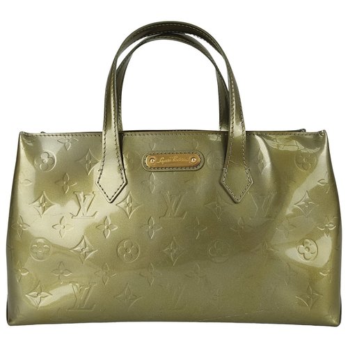 Pre-owned Louis Vuitton Wilshire Patent Leather Handbag In Green