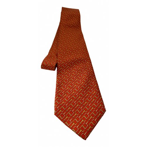 Pre-owned Gucci Silk Tie In Orange