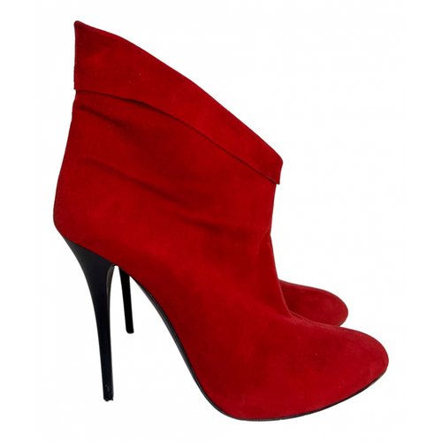 Pre-owned Giuseppe Zanotti Ankle Boots In Red