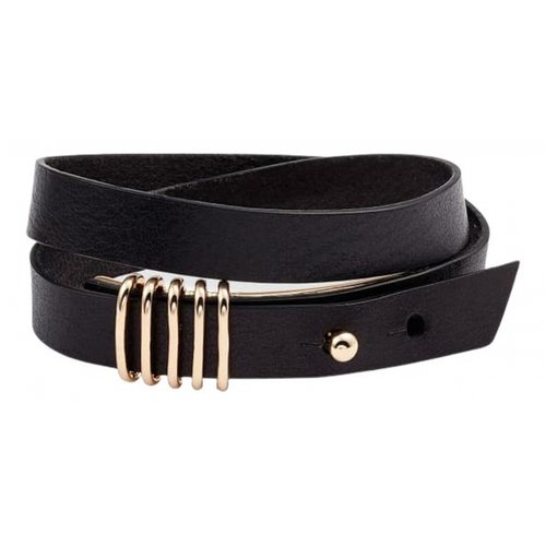 Pre-owned Allsaints Leather Bracelet In Black