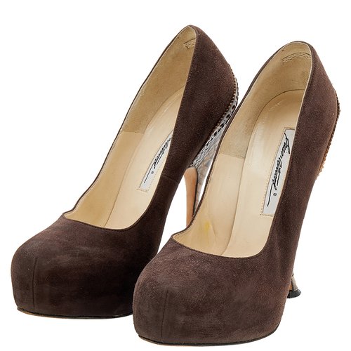 Pre-owned Brian Atwood Flats In Brown