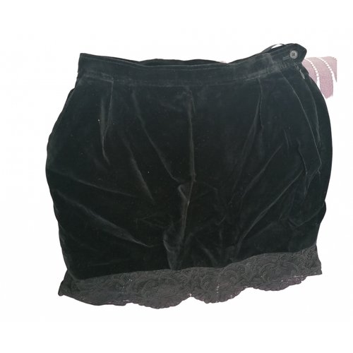 Pre-owned Saint Laurent Velvet Skirt In Black
