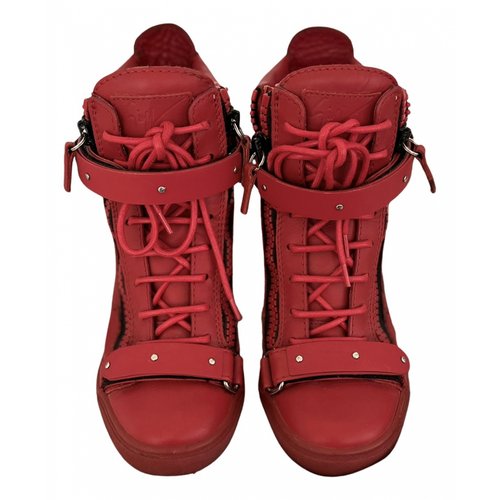 Pre-owned Giuseppe Zanotti Leather Trainers In Red