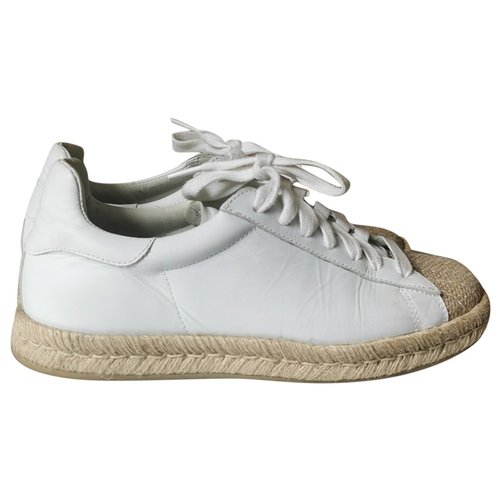 Pre-owned Alexander Wang Leather Trainers In White