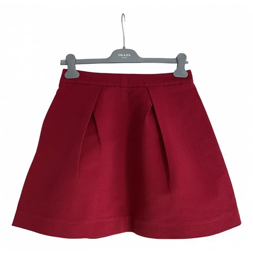 Pre-owned Annie P Mini Skirt In Burgundy