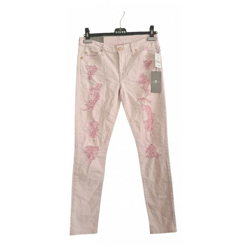 Pre-owned 7 For All Mankind Slim Jeans In Pink