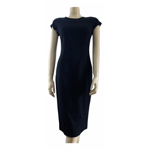Pre-owned Amanda Wakeley Wool Mid-length Dress In Black