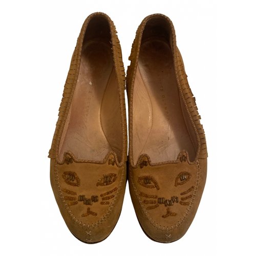 Pre-owned Charlotte Olympia Ballet Flats In Beige