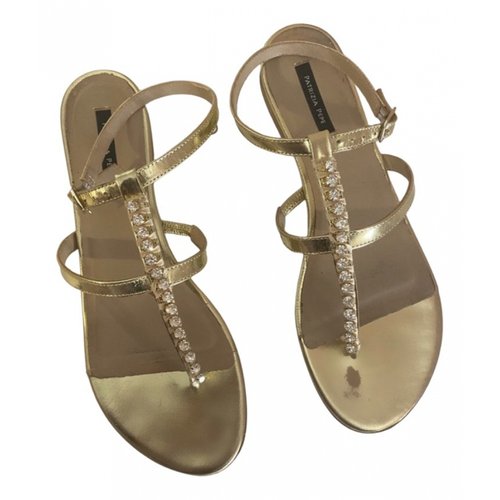 Pre-owned Patrizia Pepe Leather Sandal In Gold