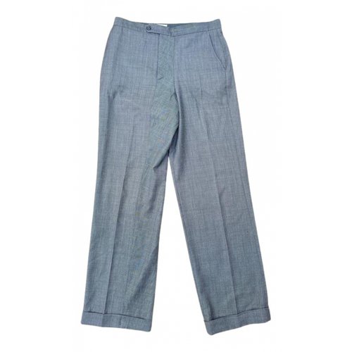 Pre-owned Maison Margiela Wool Straight Pants In Grey