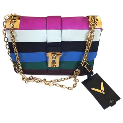 Pre-owned Valentino Garavani B-rockstud Leather Crossbody Bag In Multicolour