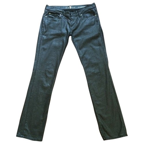 Pre-owned 7 For All Mankind Straight Jeans In Metallic