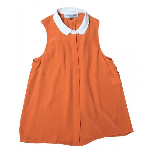 Pre-owned Tara Jarmon Silk Blouse In Orange