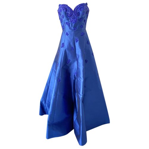 Pre-owned Andrew Gn Silk Dress In Blue