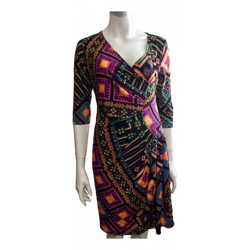 Pre-owned Anna Sui Silk Mid-length Dress In Multicolour