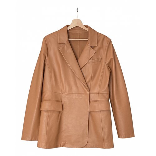 Pre-owned Max Mara Leather Blazer In Brown
