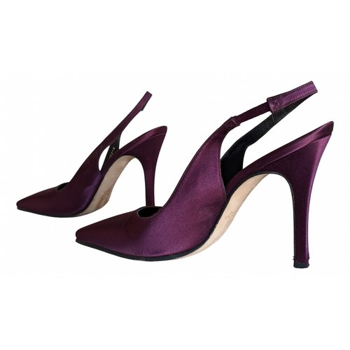 Pre-owned Gina Cloth Heels In Purple