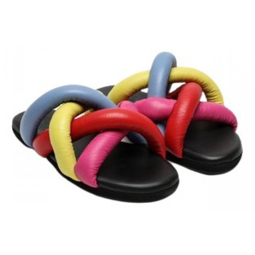 Pre-owned Moncler Leather Mules In Multicolour