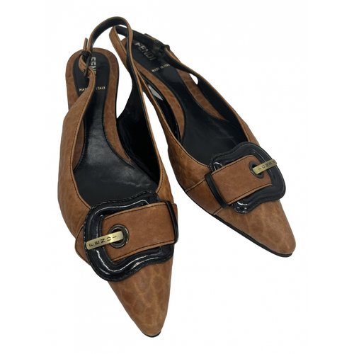 Pre-owned Fendi Leather Heels In Brown
