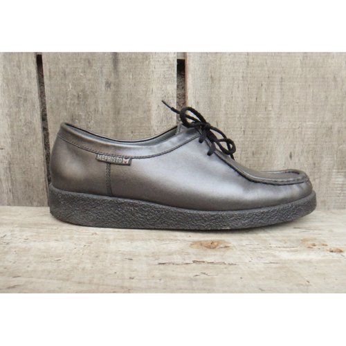 Pre-owned Mephisto Leather Lace Ups In Anthracite