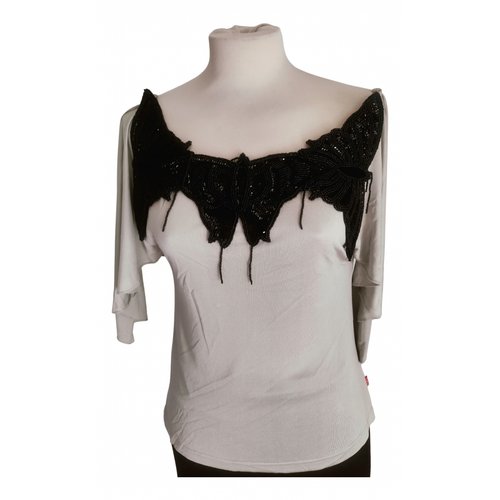 Pre-owned Christian Lacroix Silk Top In Grey