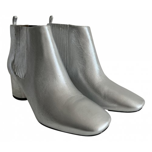 Pre-owned Marc Jacobs Leather Ankle Boots In Metallic