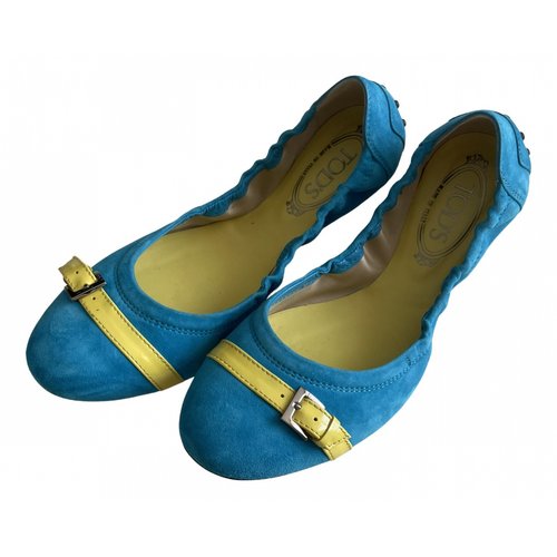Pre-owned Tod's Ballet Flats In Turquoise