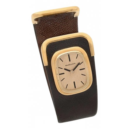 Pre-owned Mauboussin Yellow Gold Watch In Black