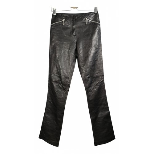 Pre-owned Sylvie Schimmel Leather Trousers In Black