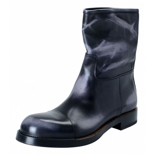 Pre-owned Prada Leather Boots In Grey
