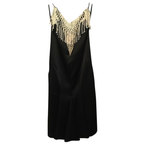Pre-owned Celine Silk Mid-length Dress In Black