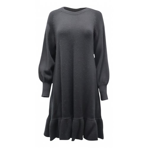 Pre-owned Co Wool Mid-length Dress In Black