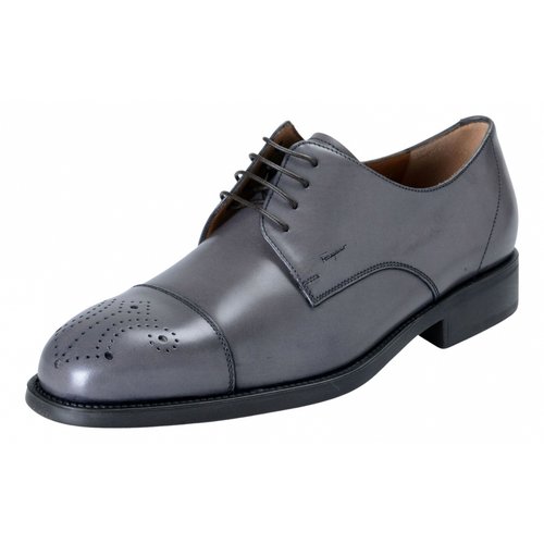 Pre-owned Ferragamo Leather Lace Ups In Grey