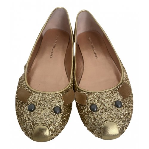 Pre-owned Marc By Marc Jacobs Glitter Ballet Flats In Gold