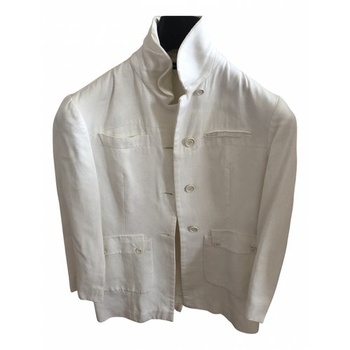 Pre-owned Roberto Musso Silk Blazer In White