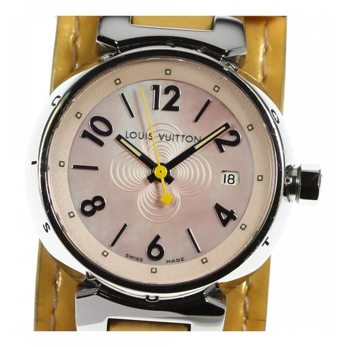 Pre-owned Louis Vuitton Tambour Watch In White