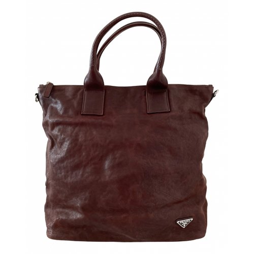 Pre-owned Prada Leather Tote In Brown