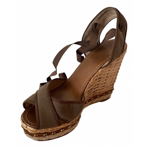 Pre-owned Dolce & Gabbana Leather Espadrilles In Brown