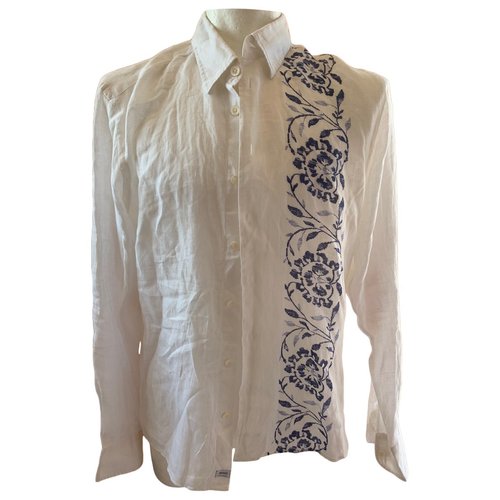 Pre-owned Giorgio Armani Linen Shirt In White