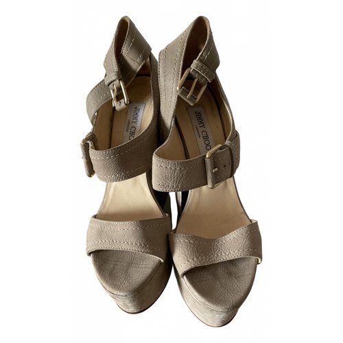 Pre-owned Jimmy Choo Leather Sandals In Grey