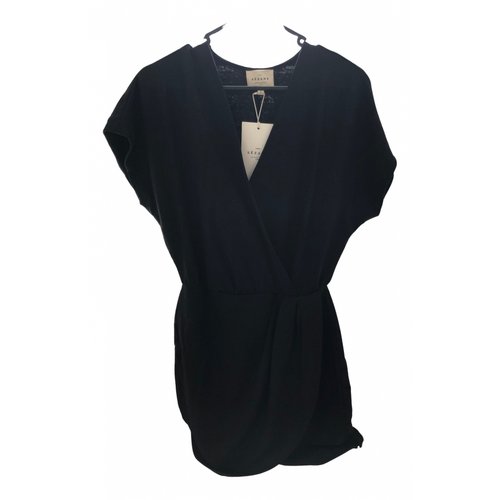 Pre-owned Sézane Linen Mini Dress In Black