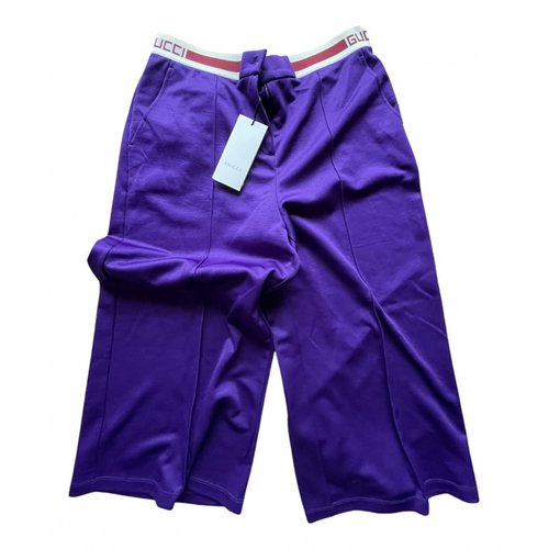 Pre-owned Gucci Straight Pants In Purple