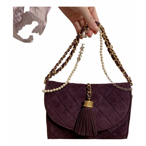 Pre-owned Chanel Wallet On Chain Timeless/classique Crossbody Bag In Purple