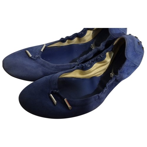 Pre-owned Tod's Ballet Flats In Blue