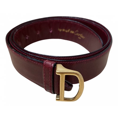 Pre-owned Cartier Leather Belt In Burgundy