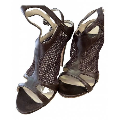 Pre-owned Raparo Leather Sandals In Brown