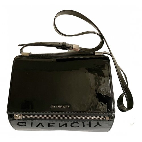 Pre-owned Givenchy Pandora Box Patent Leather Handbag In Black
