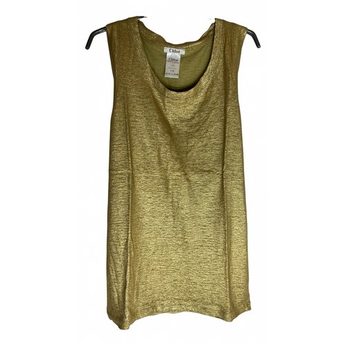 Pre-owned Chloé Linen Vest In Gold
